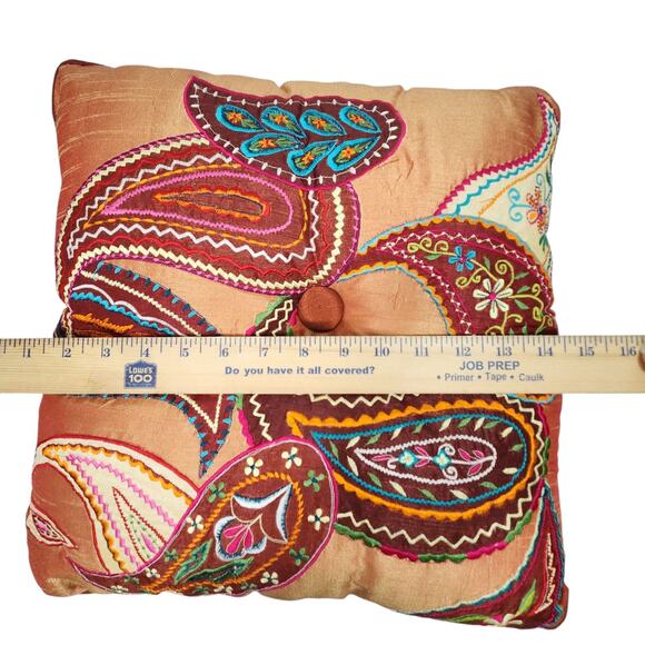 PIER 1 IMPORTS THROW PILLOW EMBROIDERED COLORFUL MOROCCAN BOHO HIPPIE INDIAN 15" - Picture 7 of 10